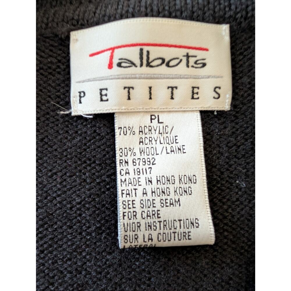 Vintage 90s Talbots Petites Wool Blend Floral Nordic Fair Isle Vest PL - Picture 7 of 9